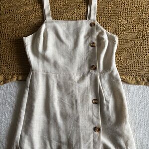 Altar'd State Cream Button-Down Romper